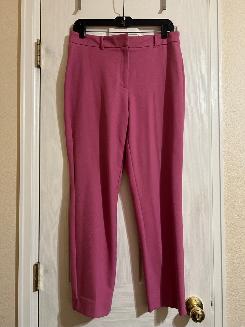 White House Black Market Rose Pink Straight-Leg Trousers